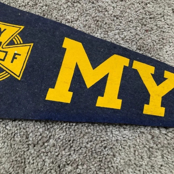 1950s Antique MYF Pennant Flag 23" - Picture 7 of 8